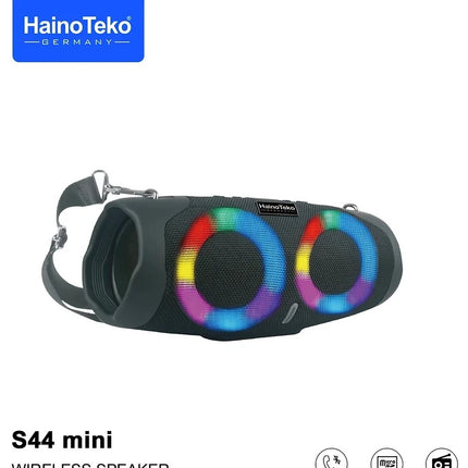 Haino Teko Germany S44 Mini Portable Wireless Bluetooth Speaker Black