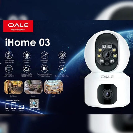 OALE iHome 03 Security Camera Dual Track Audio Support 360 Full View