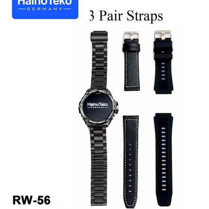 Haino Teko Germany RW 56 Round Shape AMOLED Display Smart Watch Black