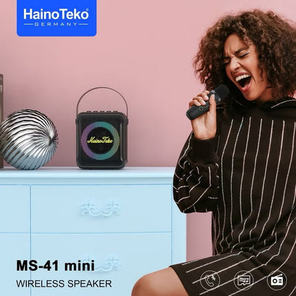 Haino Teko Germany MS 41 Mini Wireless Speaker with Mic Black