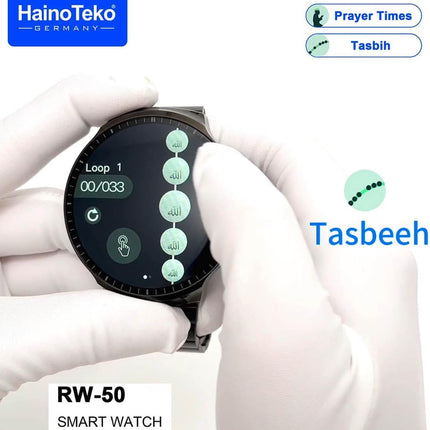 Haino Teko Germany RW50 Super Max Round Shape Curved Amoled Watch Silver