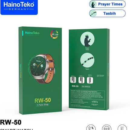 Haino Teko Germany RW50 Super Max Round Shape Curved Amoled Watch Silver