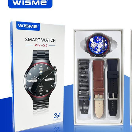 Wisme WS-X2 Smartwatch | 3-in-1 Strap Set, Fitness Tracking & Health Monitoring, Smartwatch for men