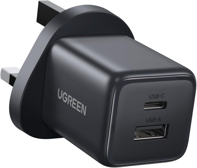 UGREEN 20W iPhone 16 Pro Charger, 2 Ports GaN Fast iPhone Charger Type C (1 USB C+1 USB A Ports)