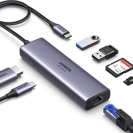 UGREEN Revodok USB C Hub 7 in 1 with [Ethernet and Card Reader]