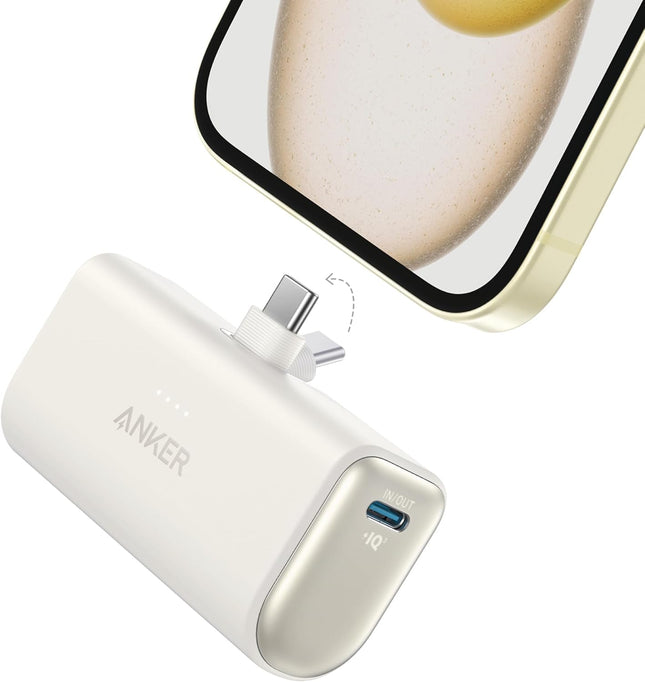 Anker Nano Power Bank, Mini Portable Charger with Built-In Foldable USB-C Connector