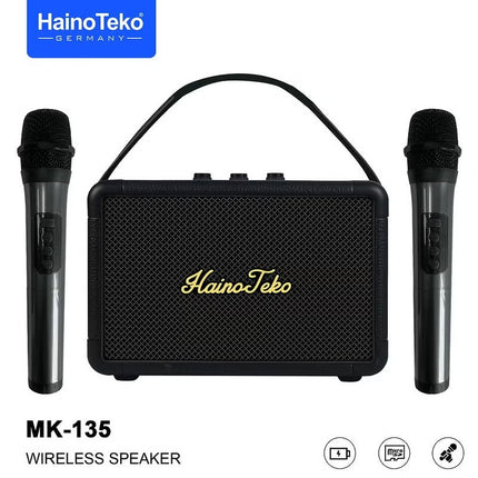 Haino Teko MK-135 Portable Wireless Speaker with Dual Microphones for Indoor and Outdoor