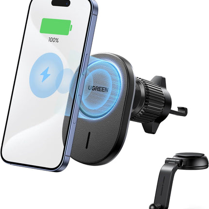 UGREEN iPhone 16 Pro Magsafe Car Wireless Charger Holder 2-in-1 Car Cradle