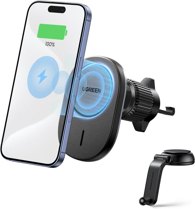 UGREEN iPhone 16 Pro Magsafe Car Wireless Charger Holder 2-in-1 Car Cradle