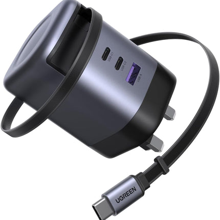UGREEN 100W Type C Fast Charger with Retractable USB Cable