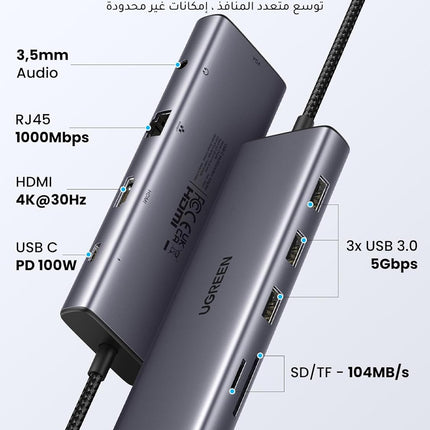 UGREEN Revodok  10 in 1 USB C Hub 4K  HDMI and FHD VGA Dual Video