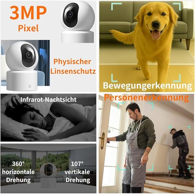 Xiaomi Smart Camera C301 | 3MP (2304 * 1296) resolution | Infrared Night Vision | 360° horizontally White