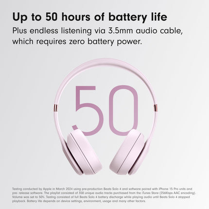 Beats Solo 4 – Wireless Bluetooth On-Ear Headphones Cloud Pink