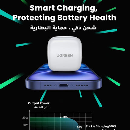 UGREEN iPhone 16 Pro Charger Fast PD 20W USB C Wall Charger Fast Charging Type C .white