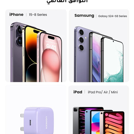UGREEN iPhone 16 Pro Charger Fast PD 20W USB C Wall Charger Fast Charging Type C  Light purple