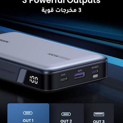 UGREEN Power Bank 20000mAh, 100W Fast Charging