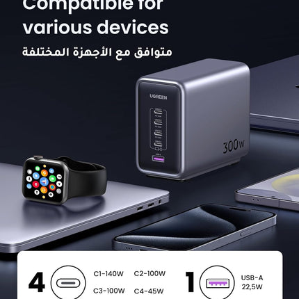 UGREEN Nexode 300W 5-Ports Type C Charging Station