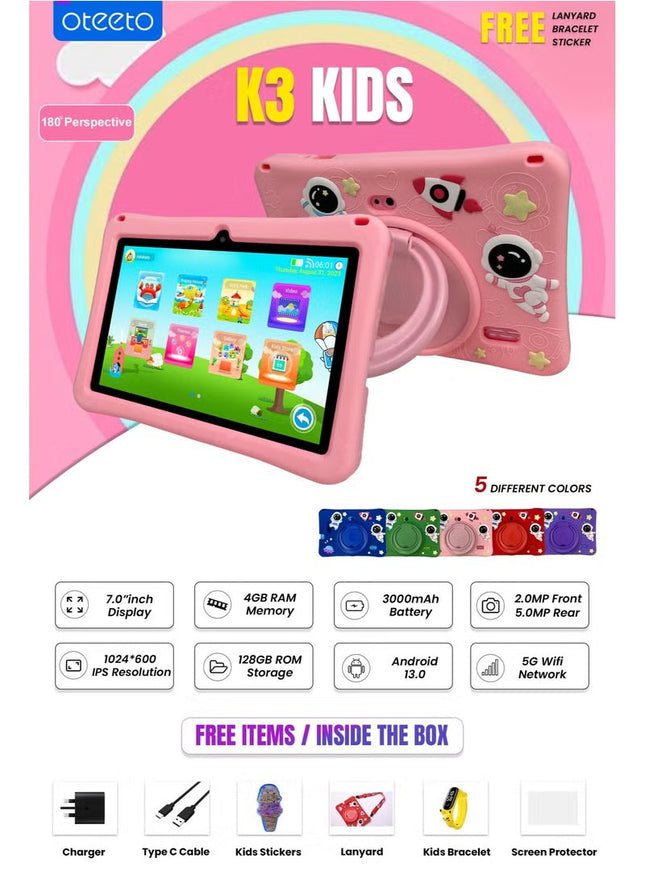 Oteeto K3 Kids Tablet Red/Black